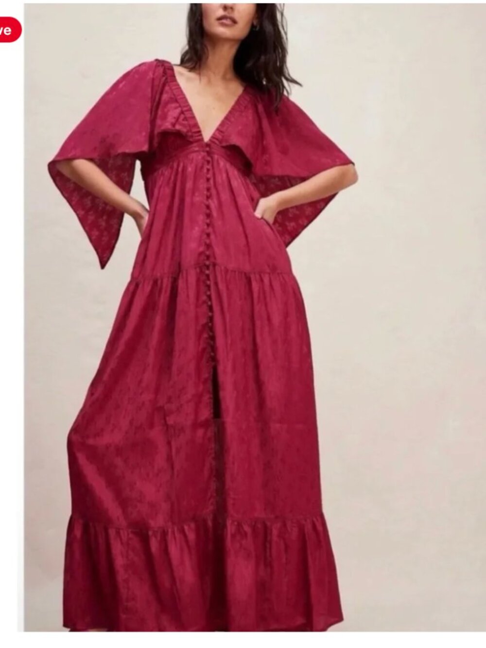 Free People Cha Cha Maxi Dress in Red XS